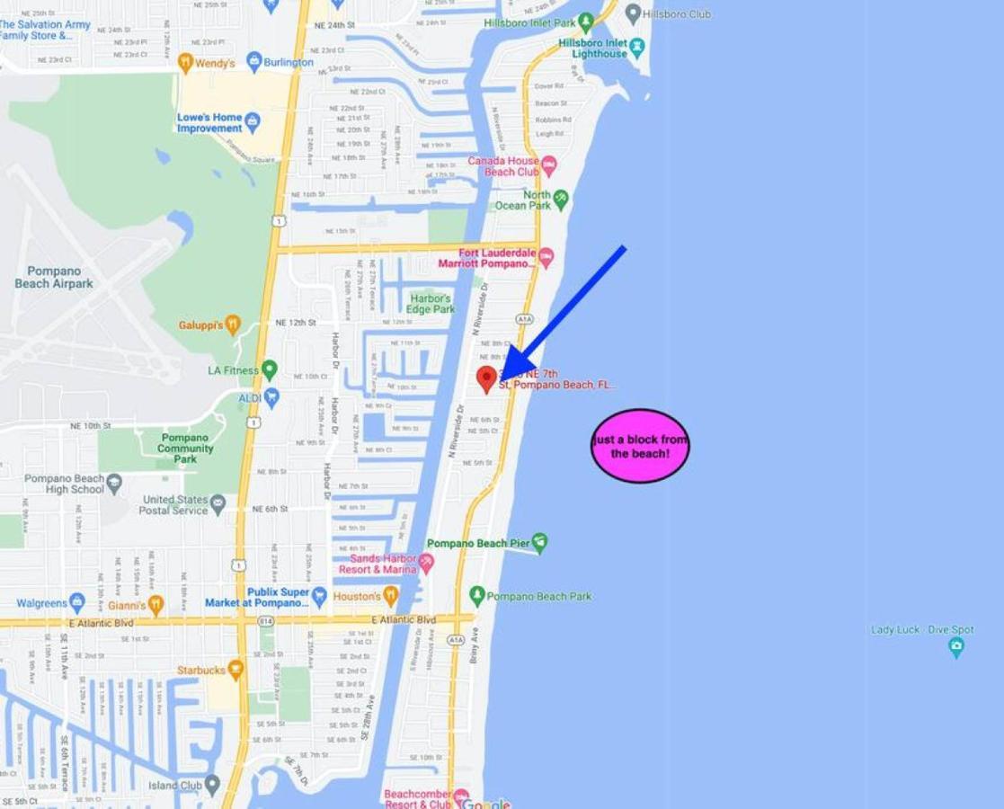 Waves Beach Town Cozy Studio Apartment Pompano Beach Eksteriør billede